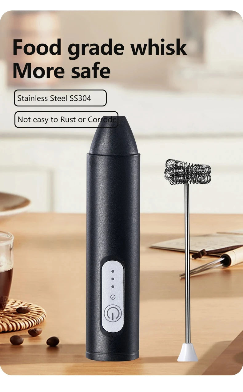 XIAOMI Electric Milk Frother Mini Handheld Wireless Powerful Type-C Rechargeable Convenience Coffee Milk Whipping Kitchen Whisks