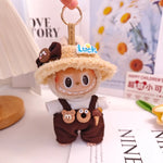 For 15cm cute mini labubu clothes  Kawaii Cartoon Bib Pants  With matching shoes Labubu Accessories