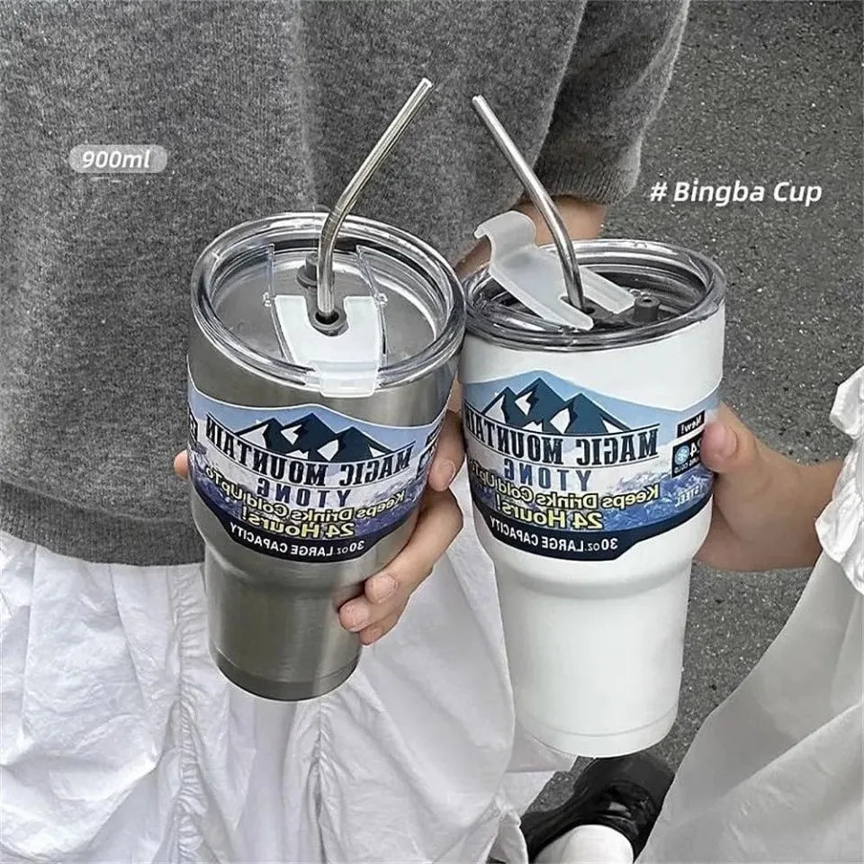 New Fashion Thermo Bottle 30Oz Car Cup Termos Stainless Steel Coffee Beer Juice Mugs Water Thermos for Men Free Shipping 스포츠 물병
