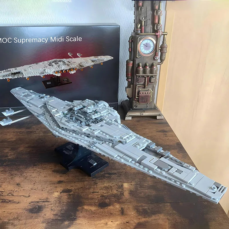 NEW MOC the Supreme Leader Snoke's flag ship Supremacy from The Last Jedi Starship Building Blocks DIY Assembly Bricks Toys