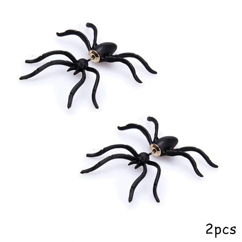 Halloween Party DIY Decoration 3D Horror Personality Black Spider Earrings Jewelry Piercing Earrings Clothing Decoration Supplie