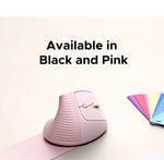 UGREEN Vertical Wireless Mouse 2.4G Ergonomic 4000DPI 6 Mute Buttons for MacBook Tablet Laptops Computer PC Mice Black Pink