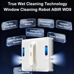 Window Cleaning Robot ABIR WD9, 4-Way Water Spray,Floating Scraping Tech, Laser Sensor,9000PA Vacuum Suction, Smart Memory