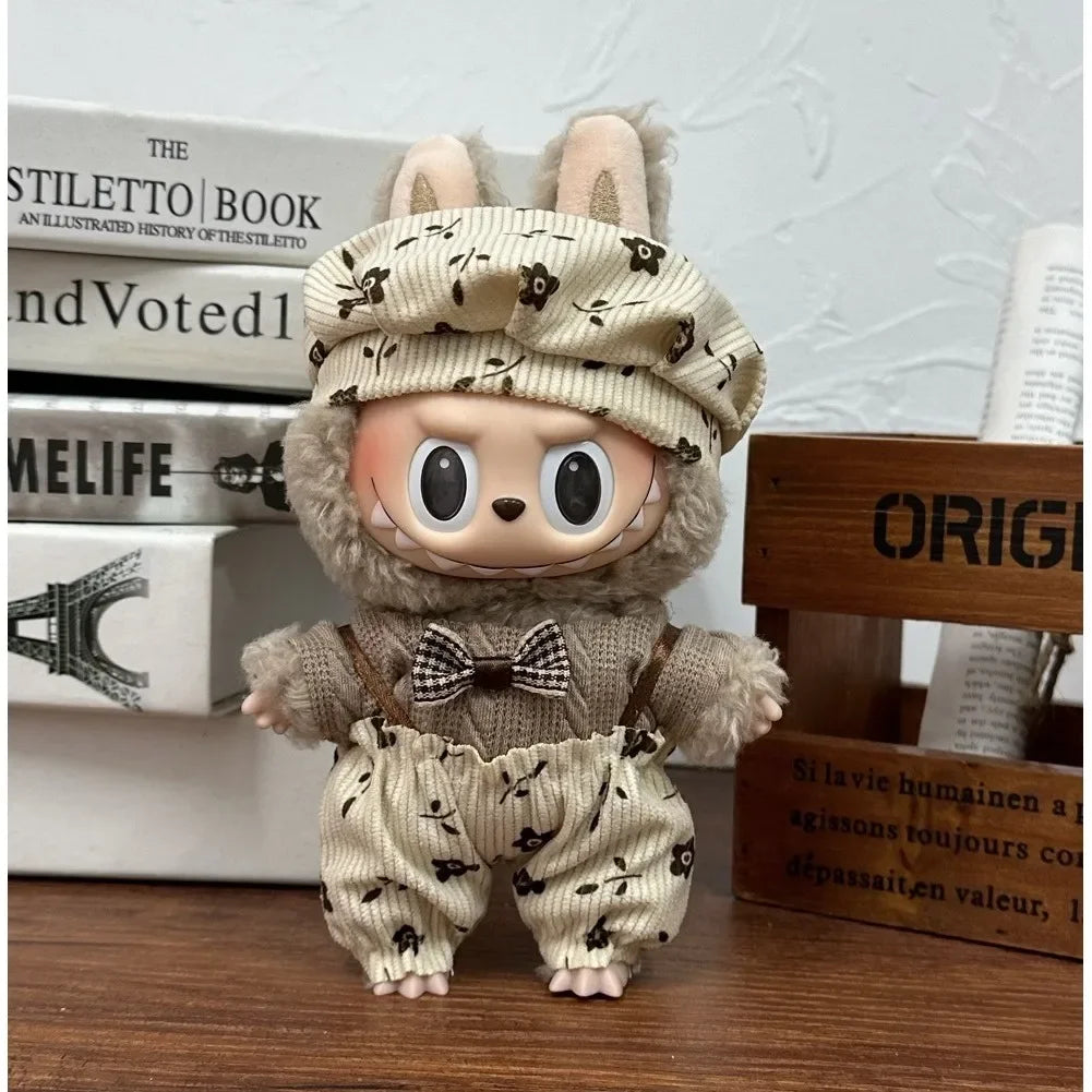 17cm Labubu Doll Capybara Costume Suit V1 V2 V3 Clothes Set Plush Toy Outfit Accessories