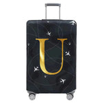 Luggage Compartment Protective Cover Letter Series Black Wear Resistant Fabric Dust Cover for18-32 Inch Travel Case Covers