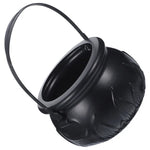 Halloween Themed Decorations Large Size Witch Bucket Plastic Round Basket Candy Cauldron Bucket Witch Basket Plastic Treat Black