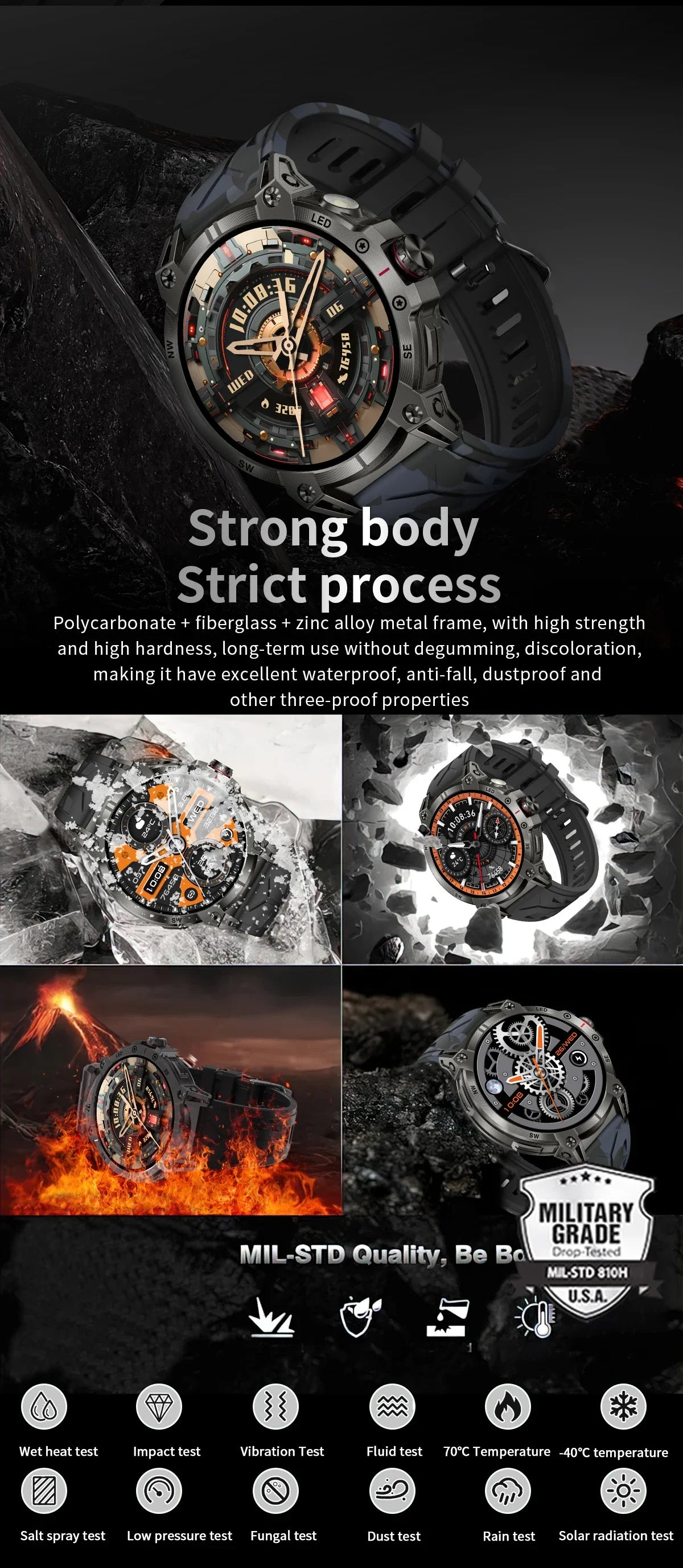 Xiaomi 760mAh Large Battery Outdoor Smart Watch Men 1.85 inch HD Screen GPS Compass Bluetooth Call IP68 Waterproof Smartwatch