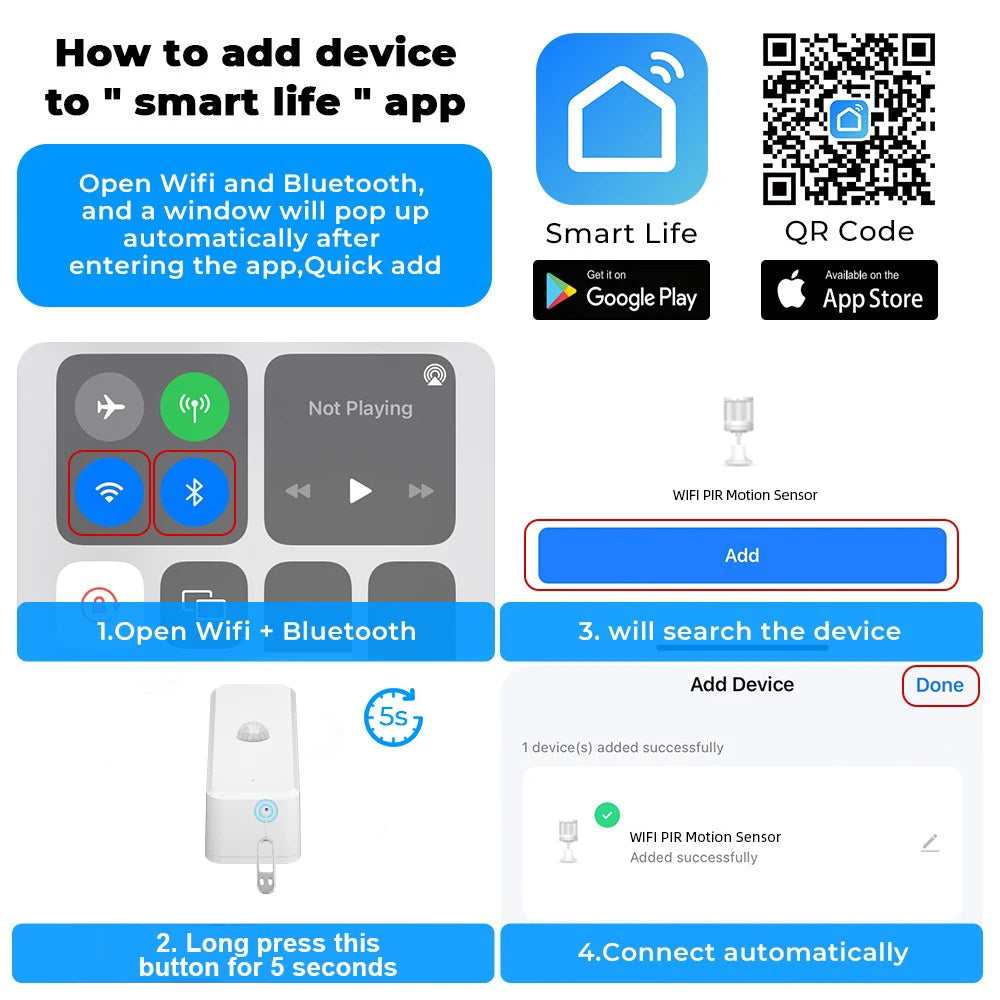 Tuya WiFi/Zigbee PIR Motion Sensor Smart Home Human Body Infrared Detector Security Smart Life Works With Alexa Google Home