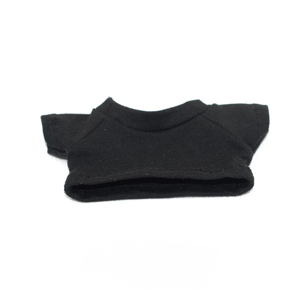 Doll'S Clothes Outfit Accessories For 15-17cm Labubu and 10cm cotton doll Solid color stripes T-shirt top short pants Clothing