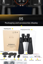 BORWOLF 20-60X70 Binoculars High Magnification  Long Range Zoom 60 Times  Hunting   Astronomical Telescope HD Professiona  Zoom