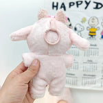 Cute Doll Accessories Clothes Onesie For 17cm Labubu V1V2 Mini Dolls Clothing Kids Gift Bags For Dolls Hairy Rabbit Bodysuit Set