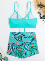 2025 High Waist Drawstring Front Bikini Set – Women's Swimsuit Swimwear Beachwear