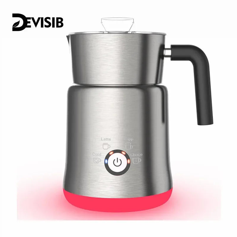 DEVISIB 4 in 1 Multi-function Milk Frother Electric Hot and Cold for Making Latte Cappuccino Coffee Chocolate Kitchen Appliances
