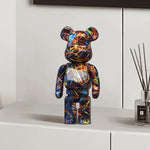 Graffiti Bear Figurine 27cm – Abstract Home Decor & Money Jar