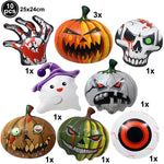 Halloween Pumpkin Tableware Black Orange Halloween Paper Plates Cups Napkins Banner Tablecloth Halloween Night Party Supplies