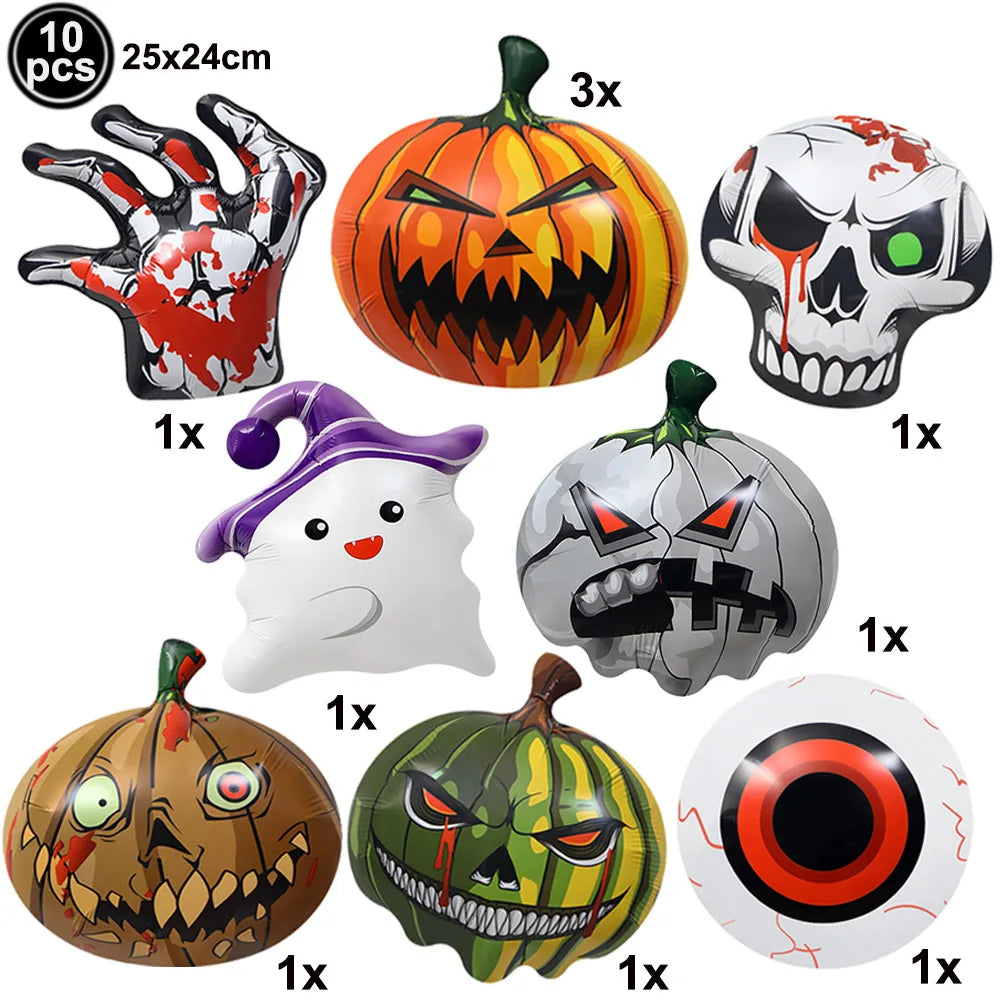 Halloween Pumpkin Tableware Black Orange Halloween Paper Plates Cups Napkins Banner Tablecloth Halloween Night Party Supplies