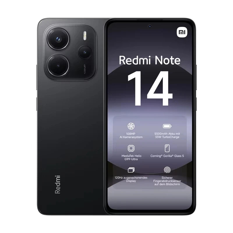 Used Phone Redmi Note 14 4g Global Version 8Gb+256Gb Black Smartphone (Excellent Condition)
