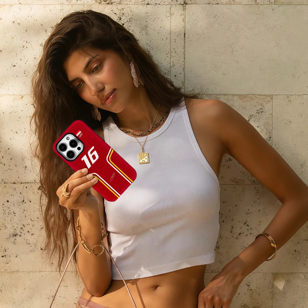 F1 C-Charles L-Leclerc Phone Case for IPhone 16 15 14 13 12 11 X XS XR XSMAX 7 8 Pro Max Plus Double-layer Back Cover