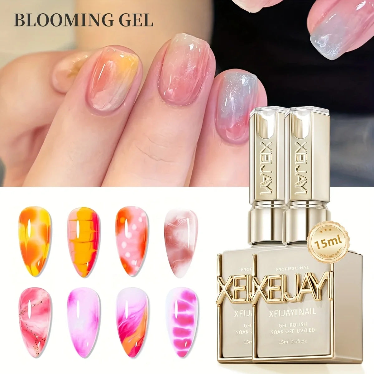 15ml Glass Top Coat Long Lasting Clear Rubber Top Coat LED UV Strengthen Nails High Gloss Top Finish Gel Nail Polish