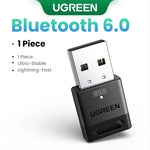 UGREEN USB Bluetooth Adapter, Bluetooth 6.0 Dongle for PC Windows 11/10/8.1, Bluetooth Receiver & Transmitter for Keyboard/Mouse