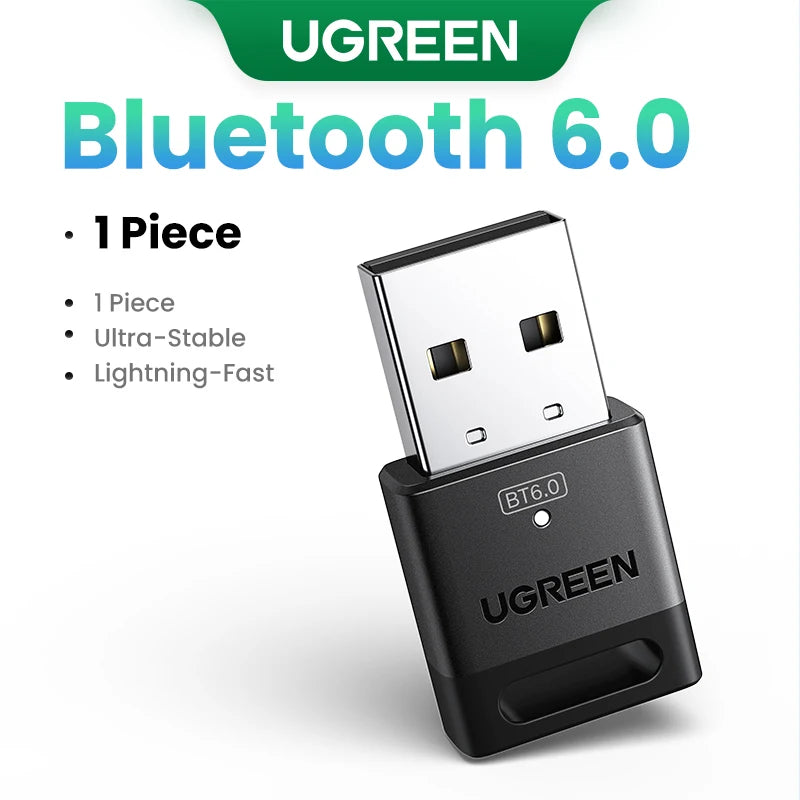 UGREEN USB Bluetooth Adapter, Bluetooth 6.0 Dongle for PC Windows 11/10/8.1, Bluetooth Receiver & Transmitter for Keyboard/Mouse