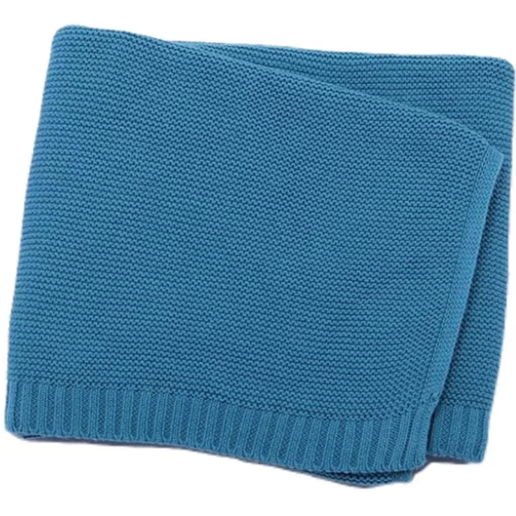 Personalized Kid Name Baby Blanket Embroidered Newborn Stroller Swaddle Breathable Cotton Knitted Bedding