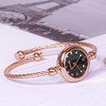 YIKAZE Small Gold Bangle Bracelet Luxury Watch Stainless Steel Retro Ladies Quartz Wristwatch Fashion Casual Thin Chain Watches