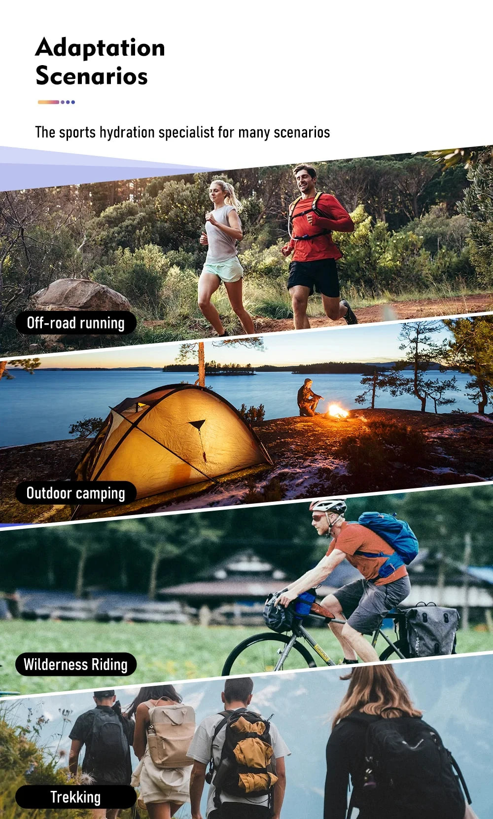 ThinkRider Water Bladder Water Reservoir Hydration Pack Storage Bag BPA Free 1L 1.5L 2L 3L Running Hydration Vest Backpack