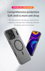 Shockproof Matte Transparent Case For Magsafe Case For iPhone 17 Pro Max 17 Air 17 Pro 17 Wireless Charge TPU Soft Cover Funda