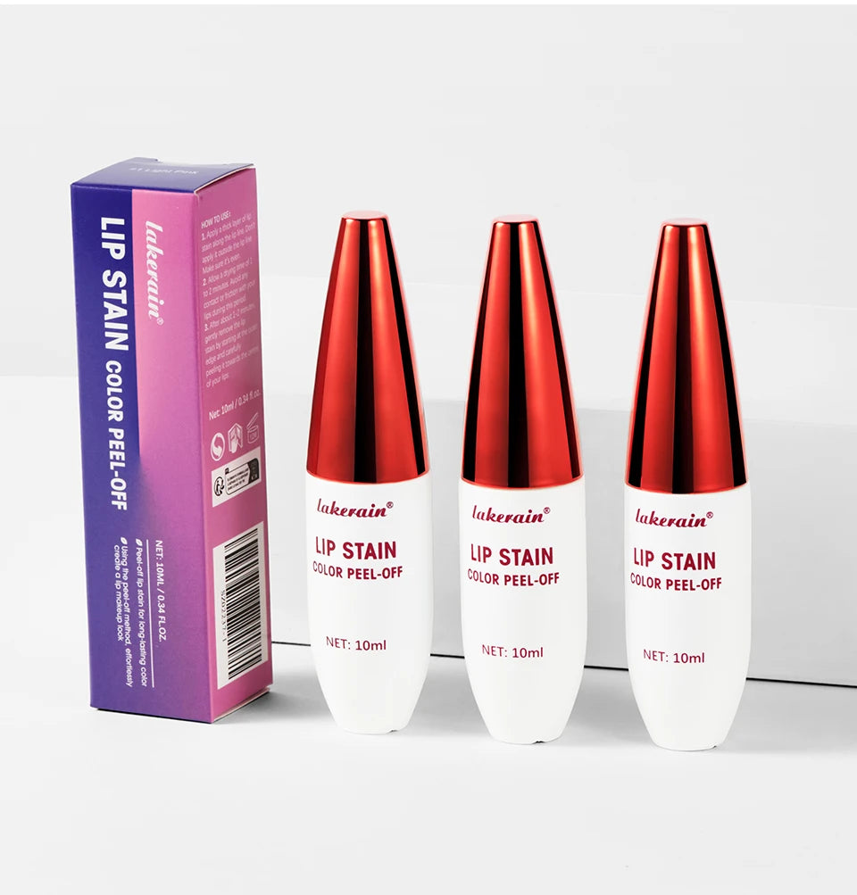 3 Colors Lip Stain Color Peel-Off Stick Set Long-lasting Waterproof Pink Liquid Lip Gloss No Fading And Non-stick Cup Lip Gloss