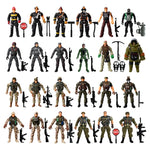 24Pcs/Set Army Men SWAT Team Special Forces Soldiers WWII War Game Action Figures Playset Military Modle For Kid Boy Gift