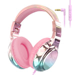 Wired Kids Headphones for School 85/94dB Volume limited Over Ear Headphones for Kids Girls Foldable Gaming Headset with Mic
