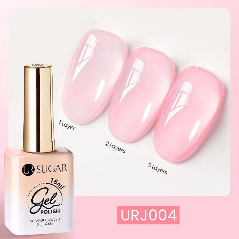 UR SUGAR 15ml Blood Red Jelly Gel Nail Polish Translucent Color Crystal Nude Gel Nail Art Varnish For Fall Winter Manicure