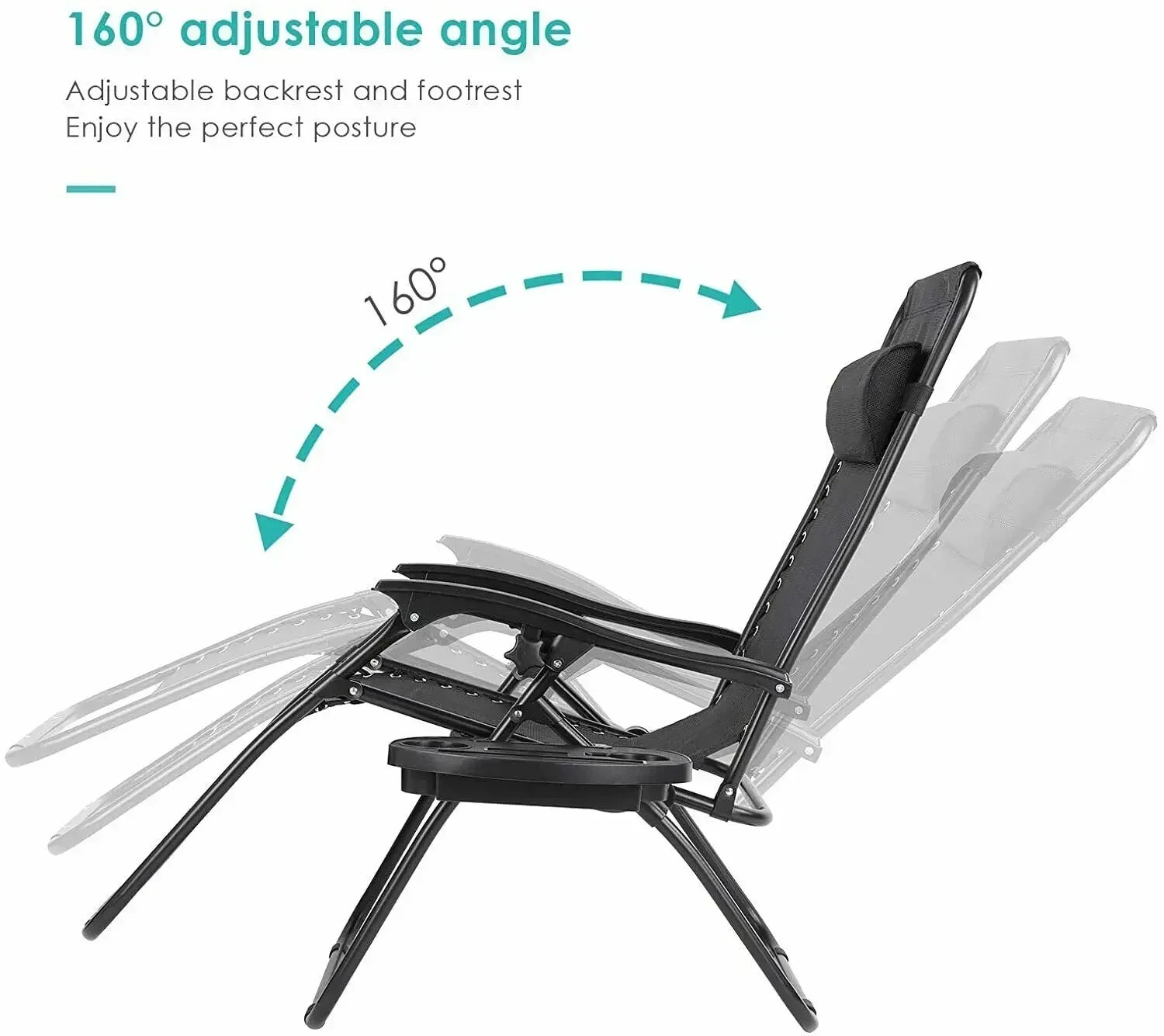 Homfa Folding Sun Lounger Set with Table