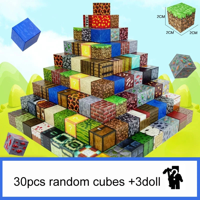 10-300pcs Magnetic Blocks Game Mine Magnet World Toys For Boys Girls STEM Montessori Sensory Cubes Game Toys Gift