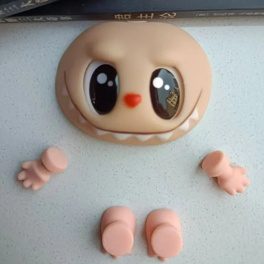 Hot Sell Labubu Plush Doll Parts Vinyl Doll Accesseries Pvc Face Changing Parts Hands Feet Replacement Supplies Diy Gifts