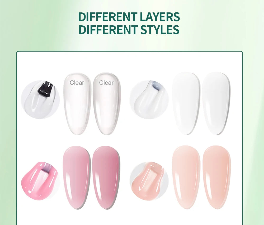 Nailpop 15ml Builder Gel Nail Polish for Nail Apex & Extension Strengthener Upgraded Soak Off UV Gel Rhinestone Glue 4 Colors