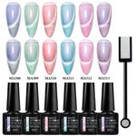 7pc Cat Magnetic Nail Gel Polish Set Long Lasting Glitter Nail Supplies Soak Off UV/LED Vernis Gel Kit for Manicure Design