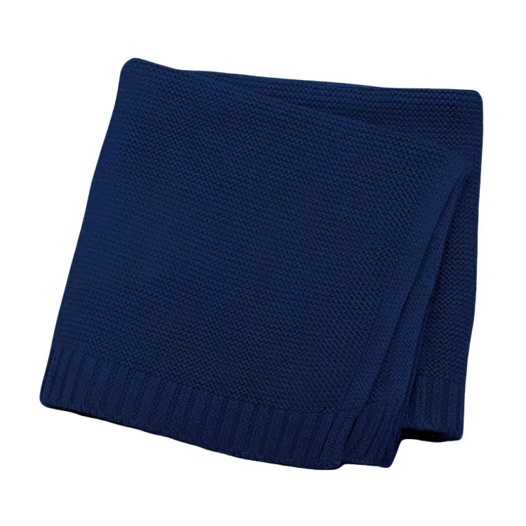 Personalized Kid Name Baby Blanket Embroidered Newborn Stroller Swaddle Breathable Cotton Knitted Bedding