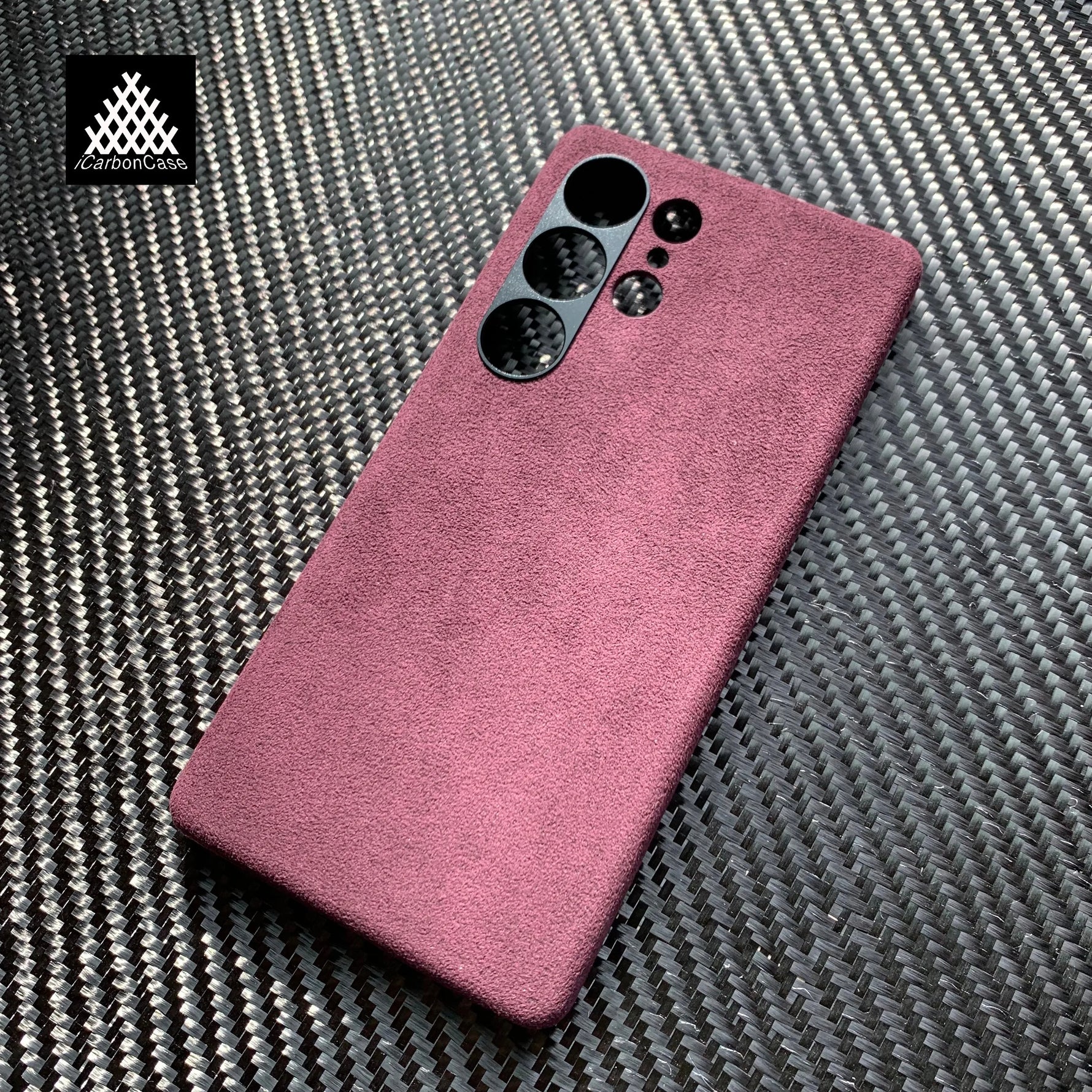 For Samsung  Galaxy S25 Ultra S25+ Magnetic Genuine Italy Alcantara Phone Case Handmade Super Car Inter Premium Leather Materia