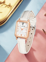 LUCKY FOX Women Watches Fashion Green Square Leather Quartz Watch Luxury Ladies Wristwatch Girlfriend Gift