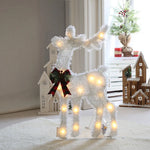 Christmas Decoration Reindeer with Sleigh LED Lighted Elk Xmas Outdoor Yard Lawn Decor Holiday Party Home Ornaments