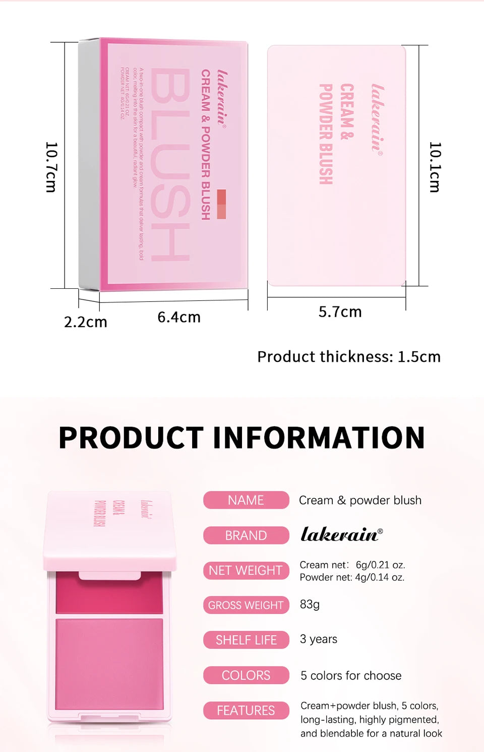 Blush Juvia's Cream Powder Matte Blush Makeup Rose Pan Long-lasting Wearing High Pigment Natural Matte Blush Duo Cosmtics