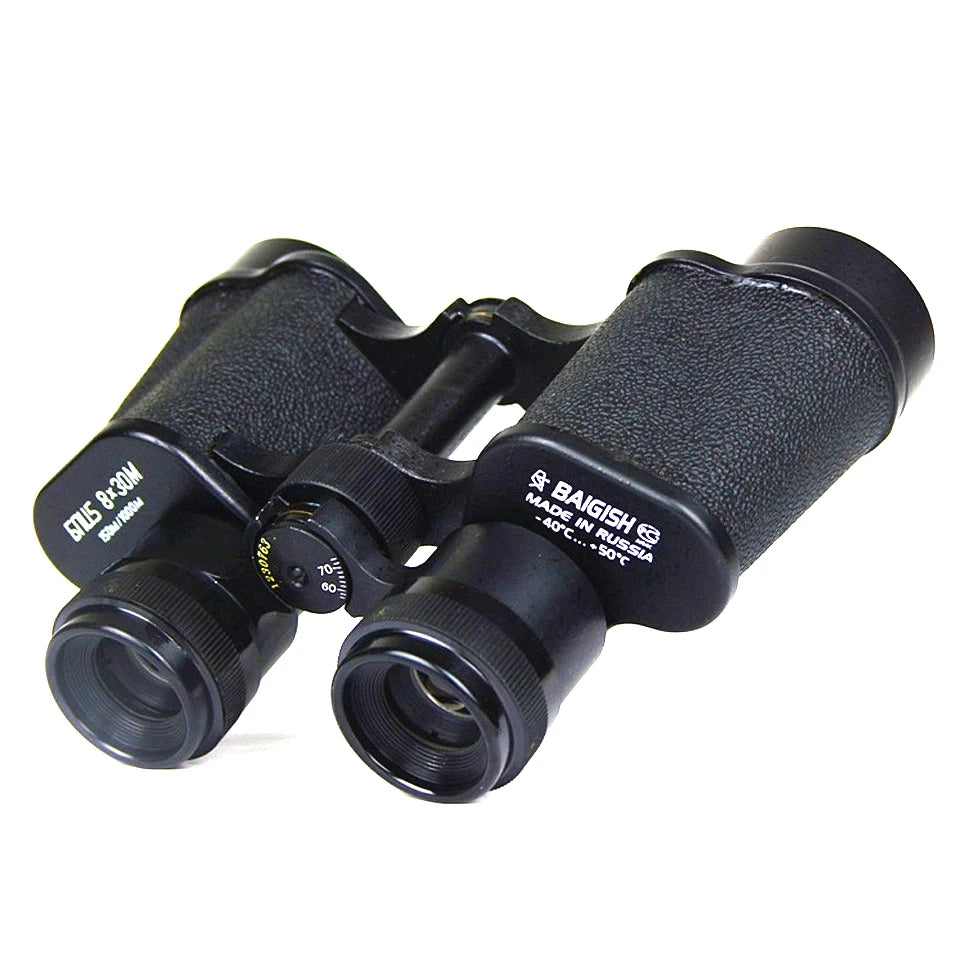 Baigish 8x30 Russian Binoculars Full Metal Structure Glasses Professional Military Waterproof Telescope Leather Bag For Hunting
