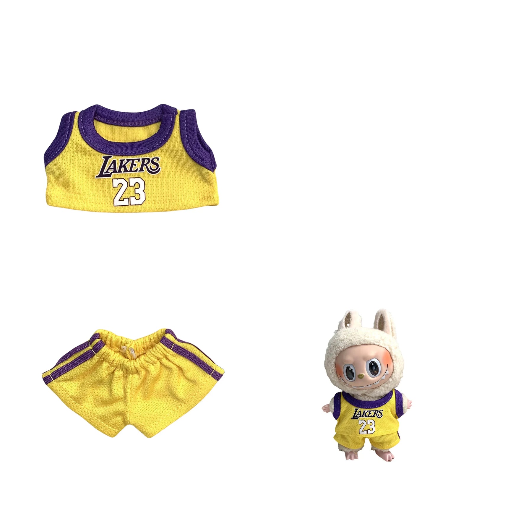 Clothes for Labubu  Basketball Player Clothing Kawaii Mini Plush Doll Clothes Doll Cute Athlete Idol Doll Accessories