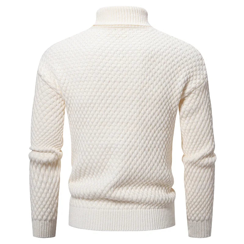 2025 Autumn Winter Turtleneck Sweater Men Slim Fit Knit Pullovers Fashion Warm Casual knitted Sweater Mens Long Sleeve Pullovers