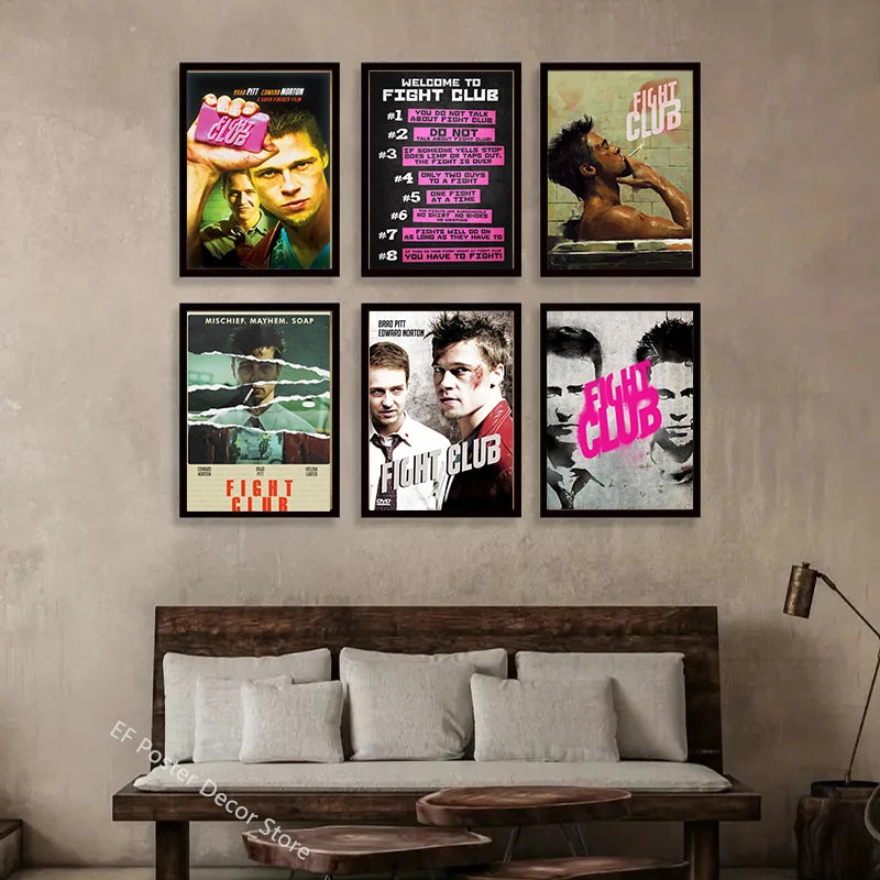 Movie Poster Film Fight Club Aesthetic Prints Picture Gift Kitchen Room Home Decor Club Bar Cafe Decoration Art Wall Painting