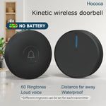 Circular Black Self Powered Wireless Doorbell AC 110v 220v US/EU Plug With 60 Rings Waterproof Long-Distance Kinetic Door Bell