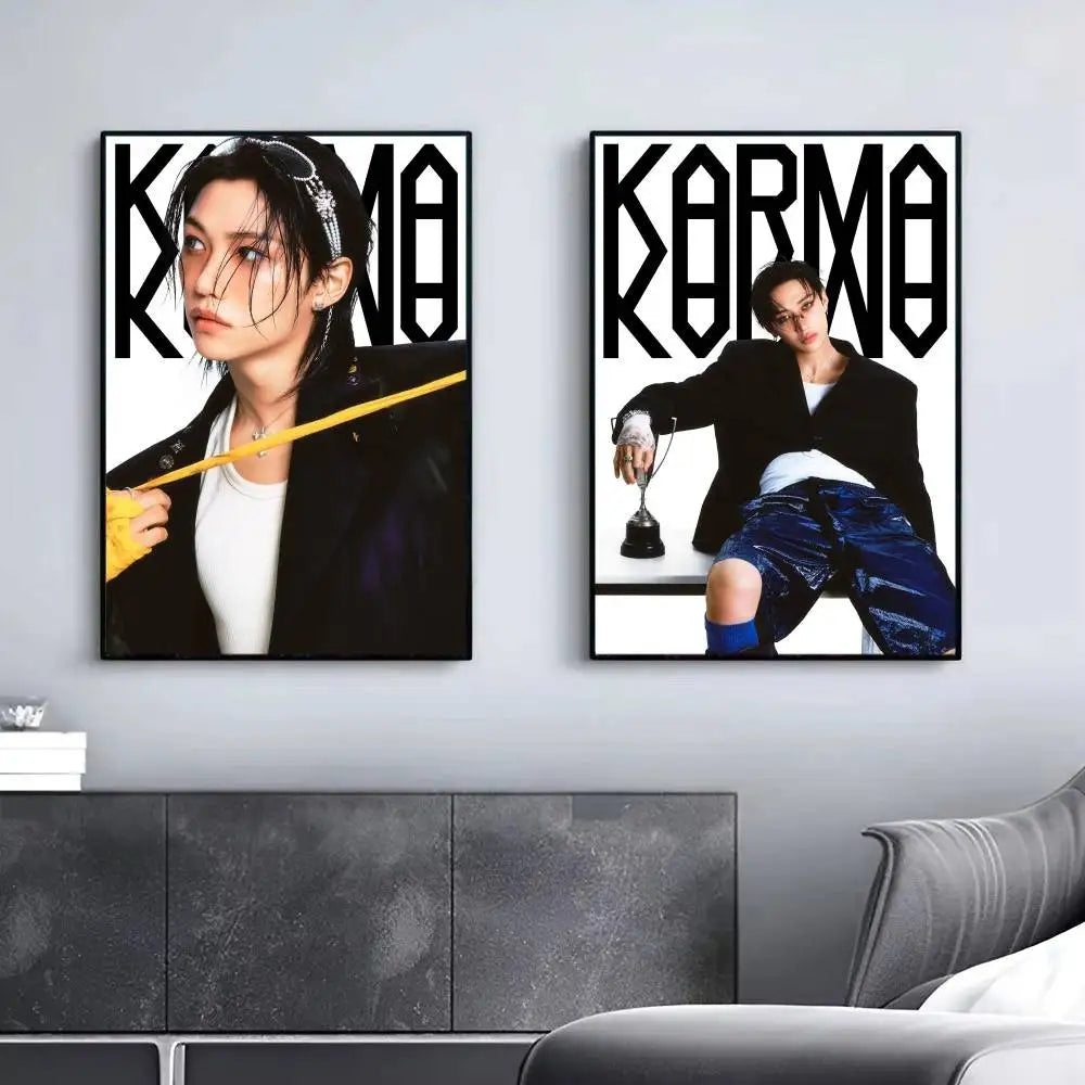 STRAYKIDS 4th Studio Album 'KARMA' Concept Photos Poster Bedroom Living Room Modern Art Home Decoration Wall Painting Gifts