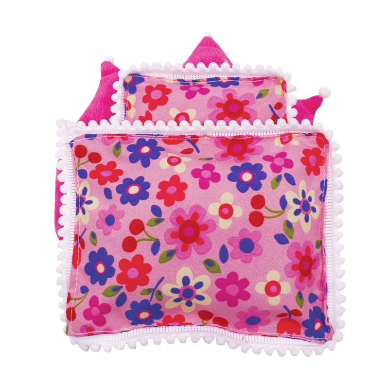 17cm Mini Doll's Accessories Set For Labubu Doll Pop 3Pcs/Set Bed+Quilt+Pillow Pajamas Sleeping Bag Dollhouse Gift,Girl's Toys